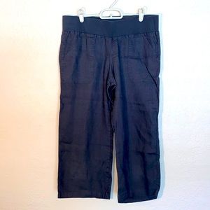 Allen Allen wide leg linen gray pants